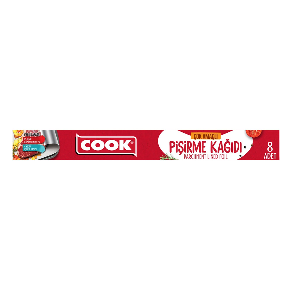 Cook Çok Amaçlı Pişirme Kağıdı Kaplı Folyo 8 Li
