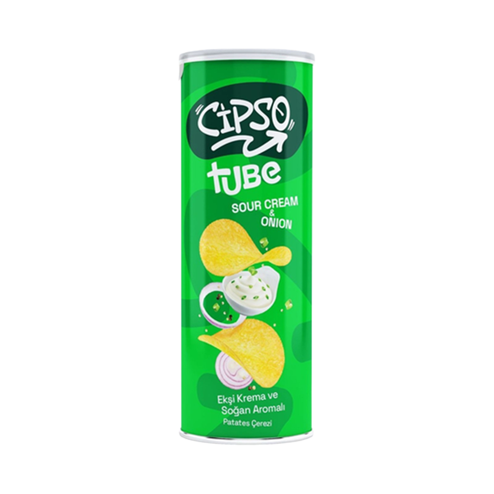 Cipso Tube Ekşi Krema Ve Soğan Aromalı Patates Çerezi 160Gr