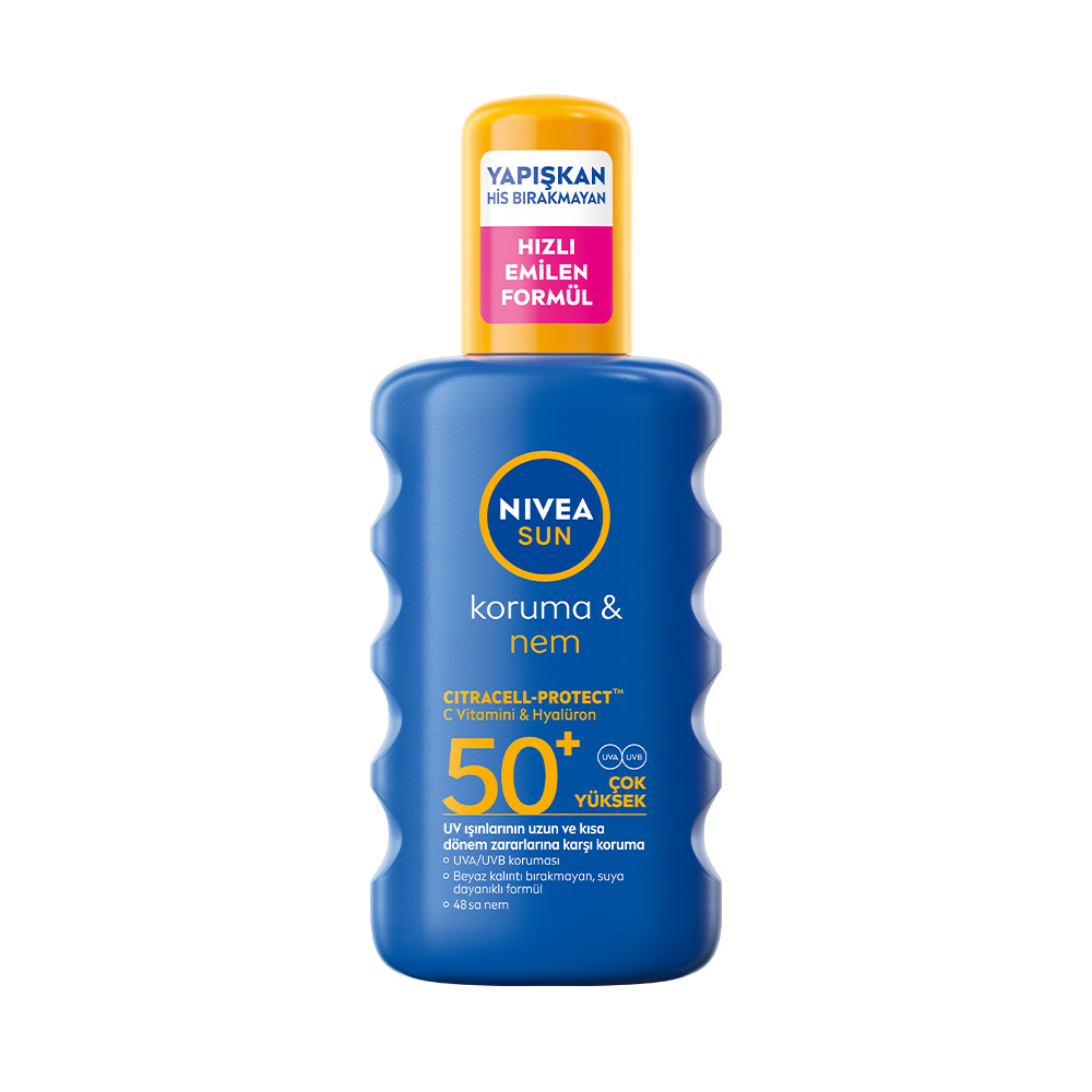 Nivea Sun SPF 50+ Koruma & 48 Saat Nemlendirme Güneş Kremi Sprey 200 Ml