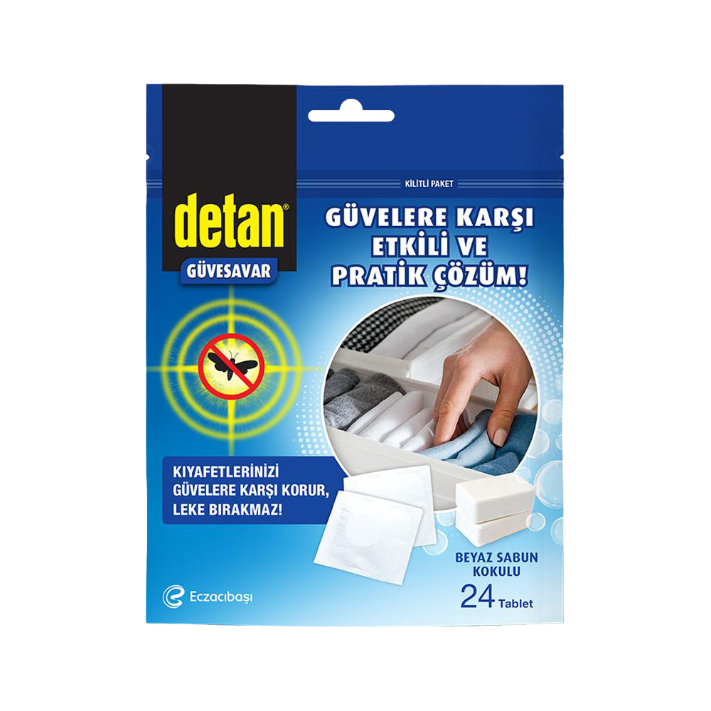 Detan Güvesavar Sachet  Beyaz Sabun Kokulu 24'Lü