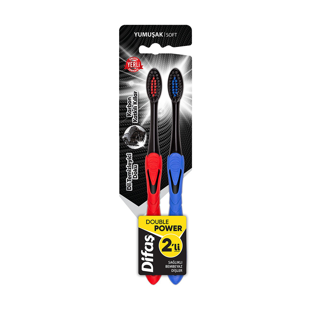 Difaş Diş fırçası 2 Li Double Power Yumuşak