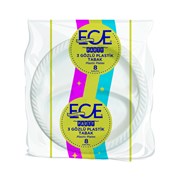 Ece 3 Gözlü Plastik Tabak 8 Li