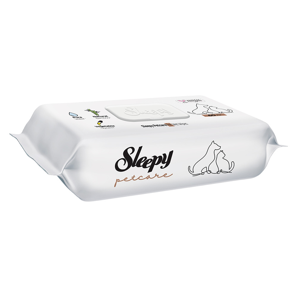 Sleepy Doğal Bambu Özlü ve Bitkisel Pet Islak Havlu 60'lı