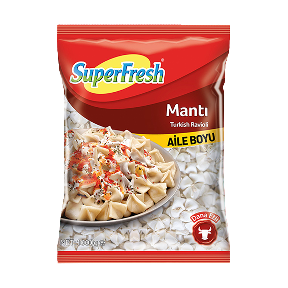 SuperFresh Aile Boyu Mantı 1000 Gr Dana Etli