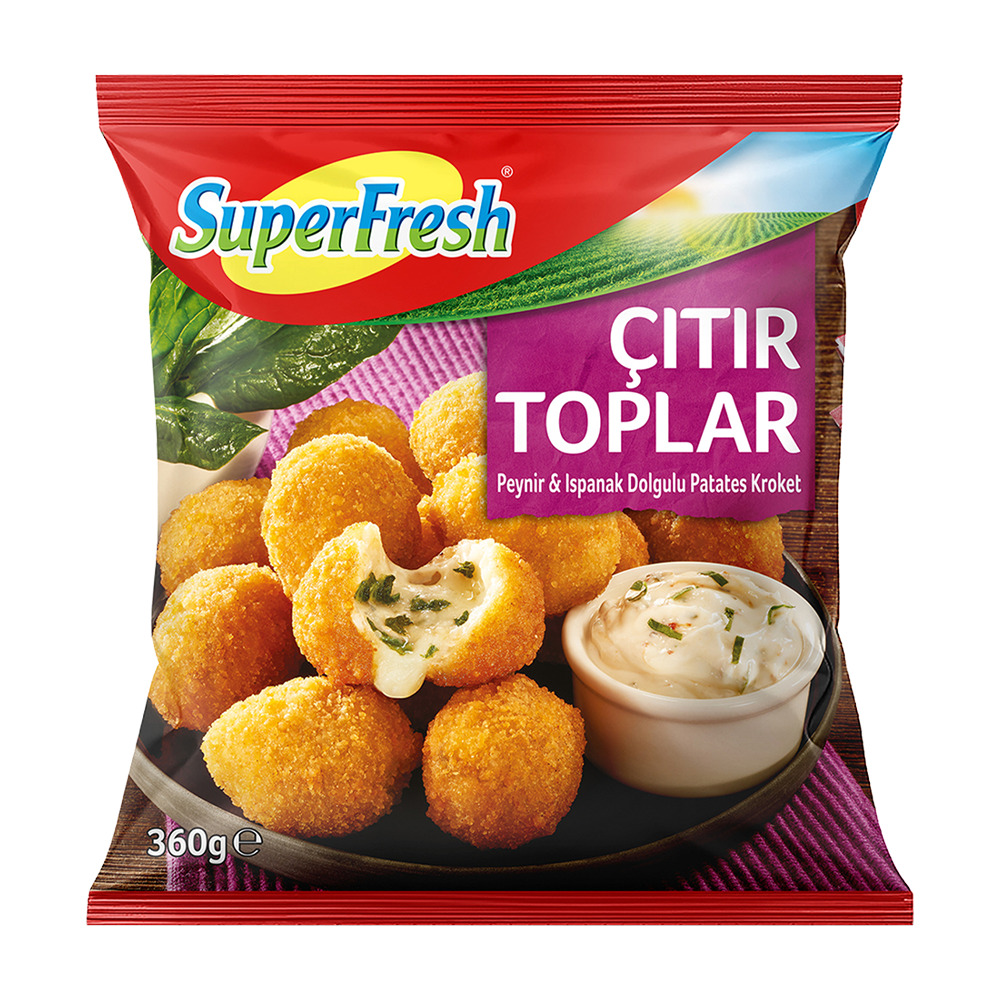 SuperFresh Çıtır Toplar Patates&Ispanak Dolgulu Patates Kroket 360 Gr