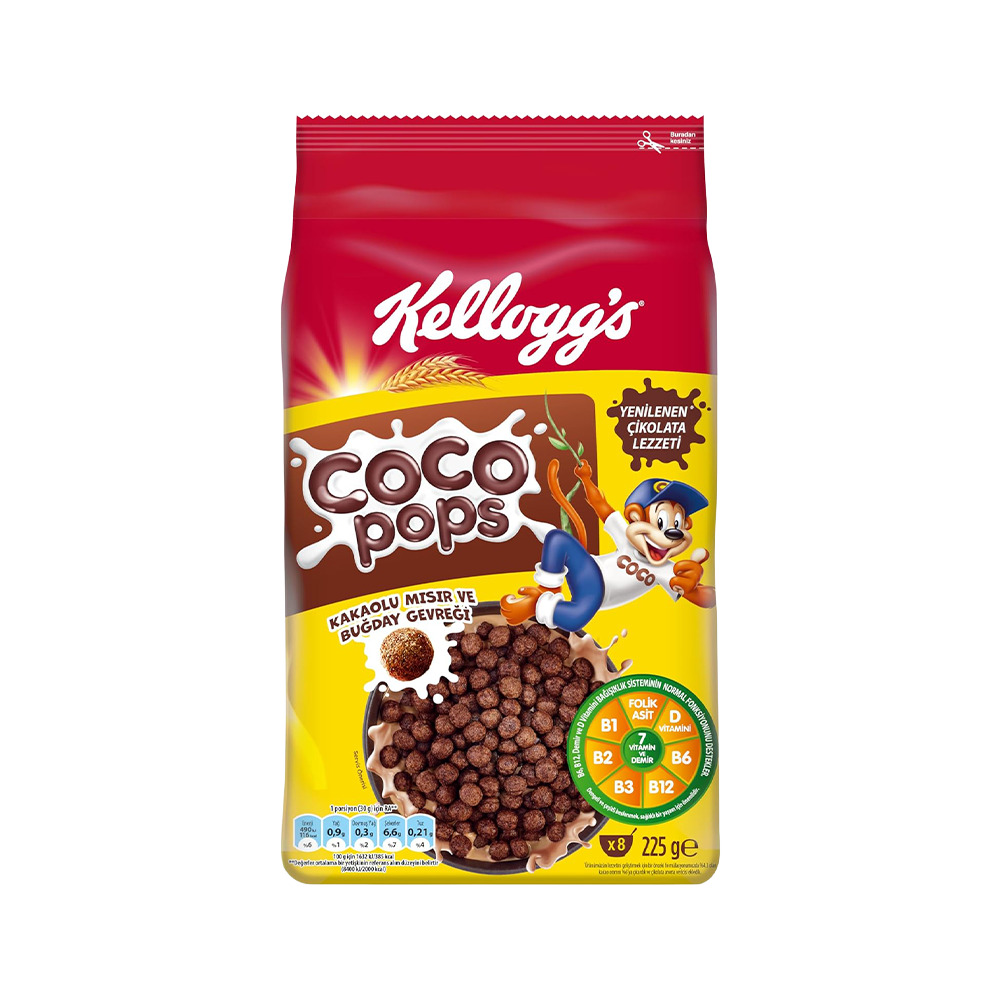 Ülker Kellogg's Coco Pops Topları Kakaolu Buğday Ve Mısır Gevreği 225 Gr